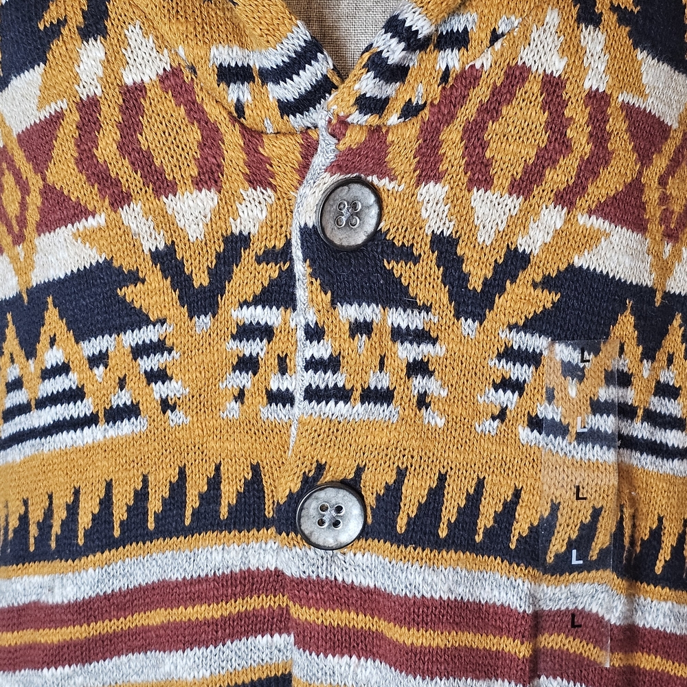 American Rag Cardigan Sweater - Men's Size L - Aztec Southwest Scandi Grandpa - Picture 5 of 13